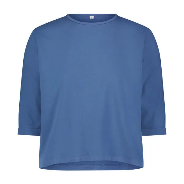3-4 Sleeve Cotton Tee- Denim