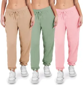 3 Pack Womens Sweatpants Comfortable Fleece Ladies Joggers