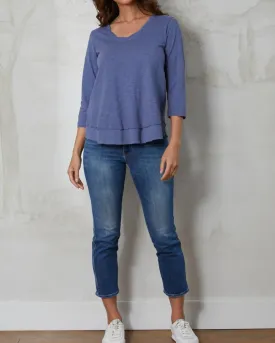3/4 Length Sleeve Twist Neck Top in Whirlpool | Whirlpool