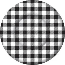 8" Paper Plates / Buffalo Check Black