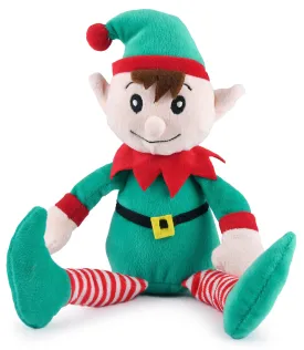 8" Plush Christmas Elf Dog Toy with Squeaker, Boy