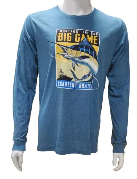 Adult Unisex Wild West Montauk The End Big Game Charter Boats Printed Long Sleeve T-Shirt