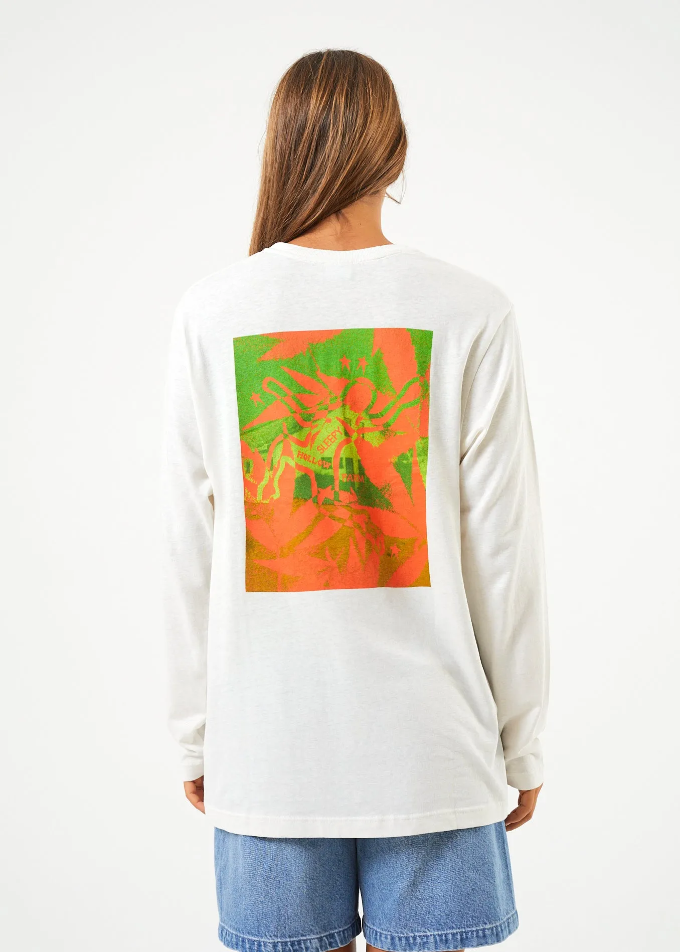 AFENDS Unisex Sleepy Hollow - Unisex Long Sleeve Graphic T-Shirt - Off White