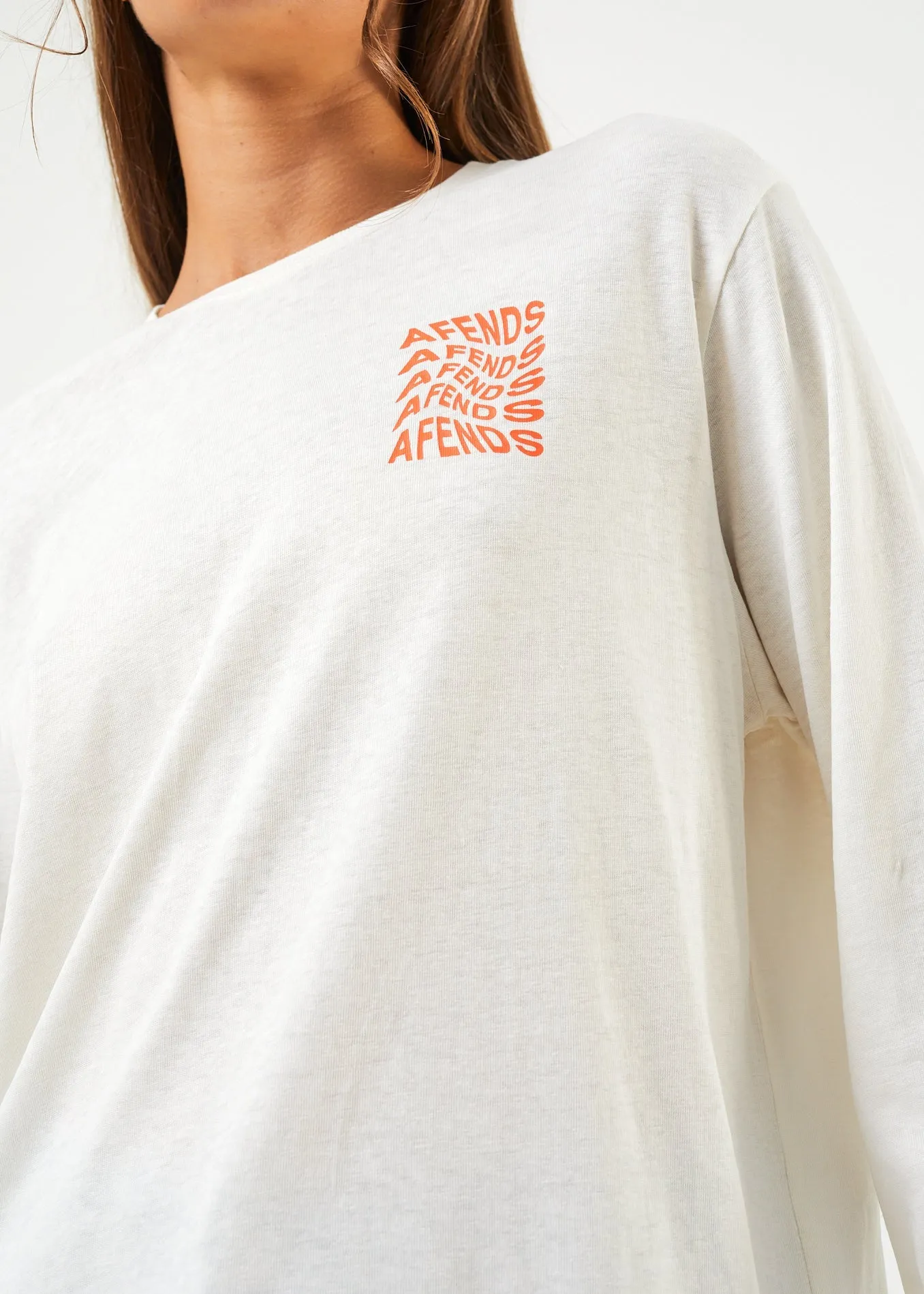 AFENDS Unisex Sleepy Hollow - Unisex Long Sleeve Graphic T-Shirt - Off White