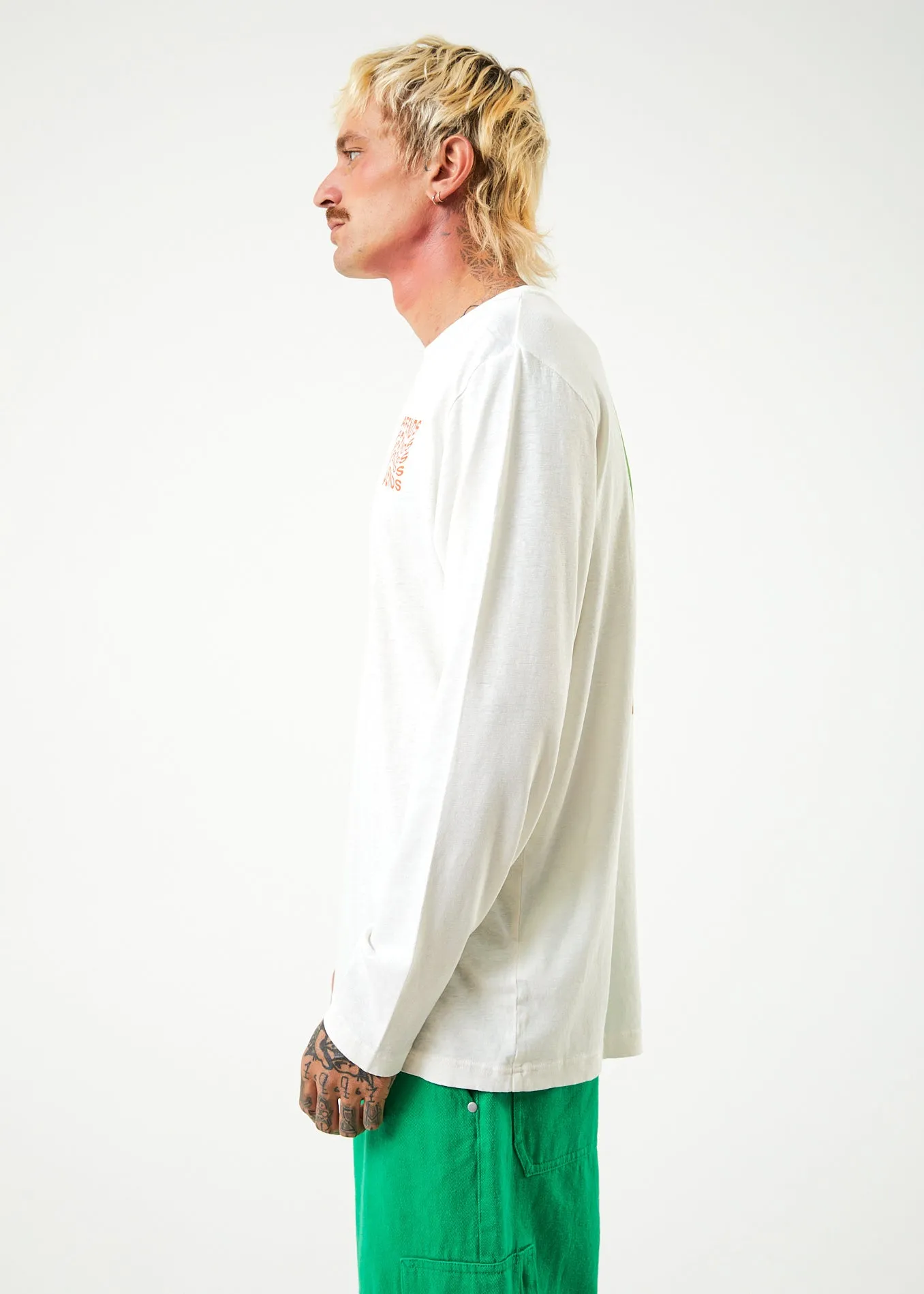 AFENDS Unisex Sleepy Hollow - Unisex Long Sleeve Graphic T-Shirt - Off White