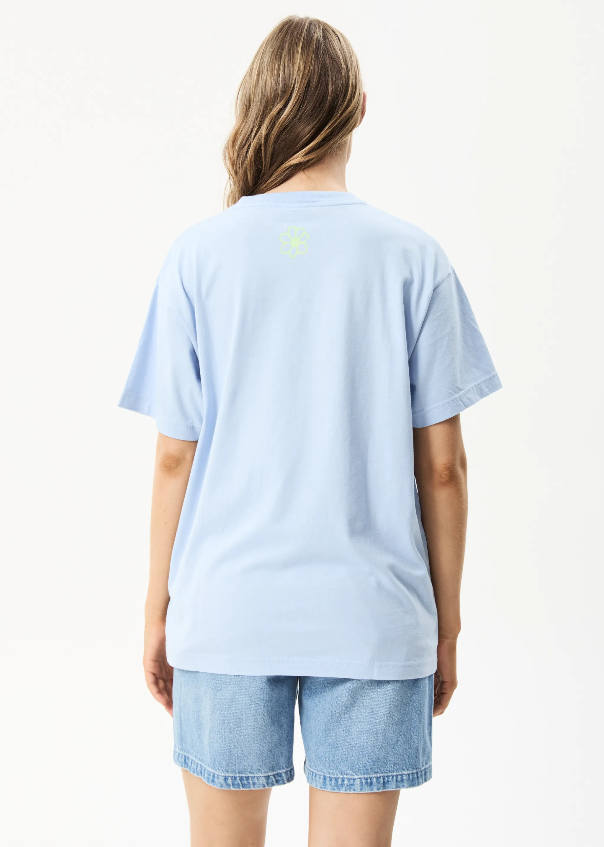 AFENDS Womens To Grow - Oversized Graphic T-Shirt - Powder Blue