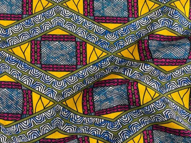 African Cotton Print - Geometric Cube