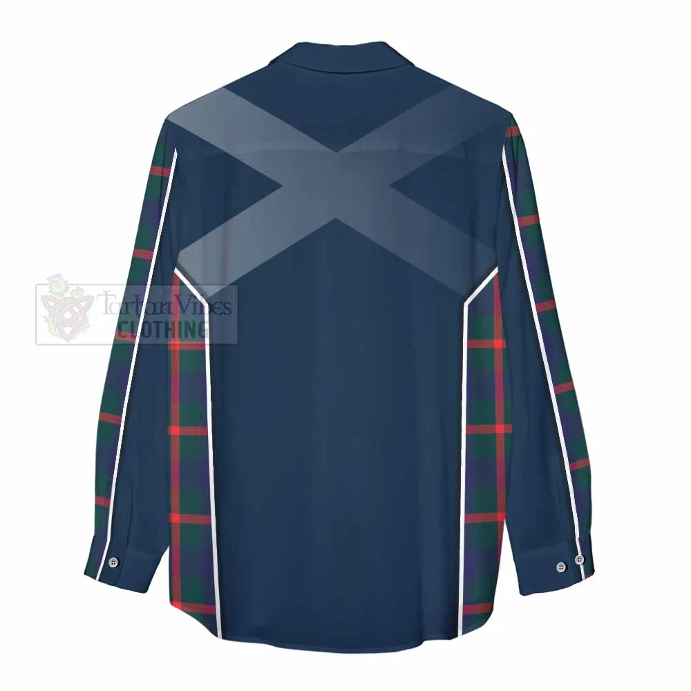 Agnew Tartan Women's Casual Shirt with Family Crest and Lion Rampant Vibes Sport Style