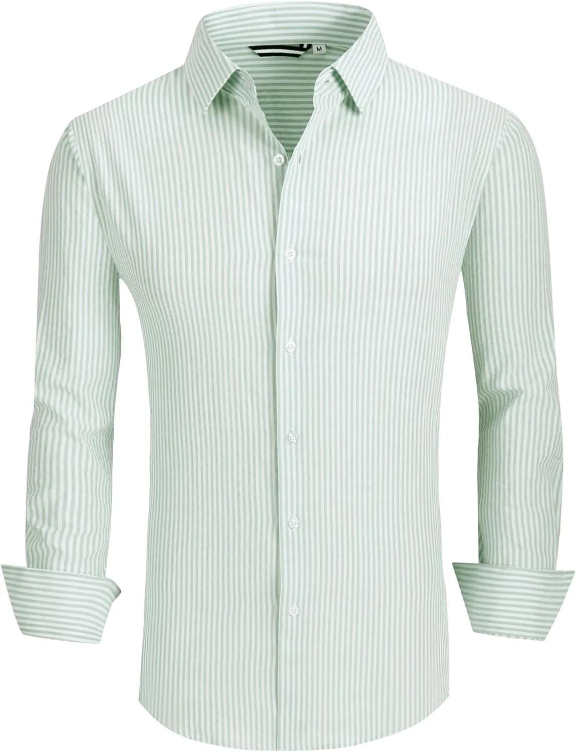 Alex Vando Mens Seersucker Dress Shirts Striped Business Casual Cotton Shirts for Men
