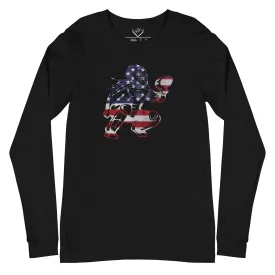American Flag Softball  Catcher - Adult Long Sleeve
