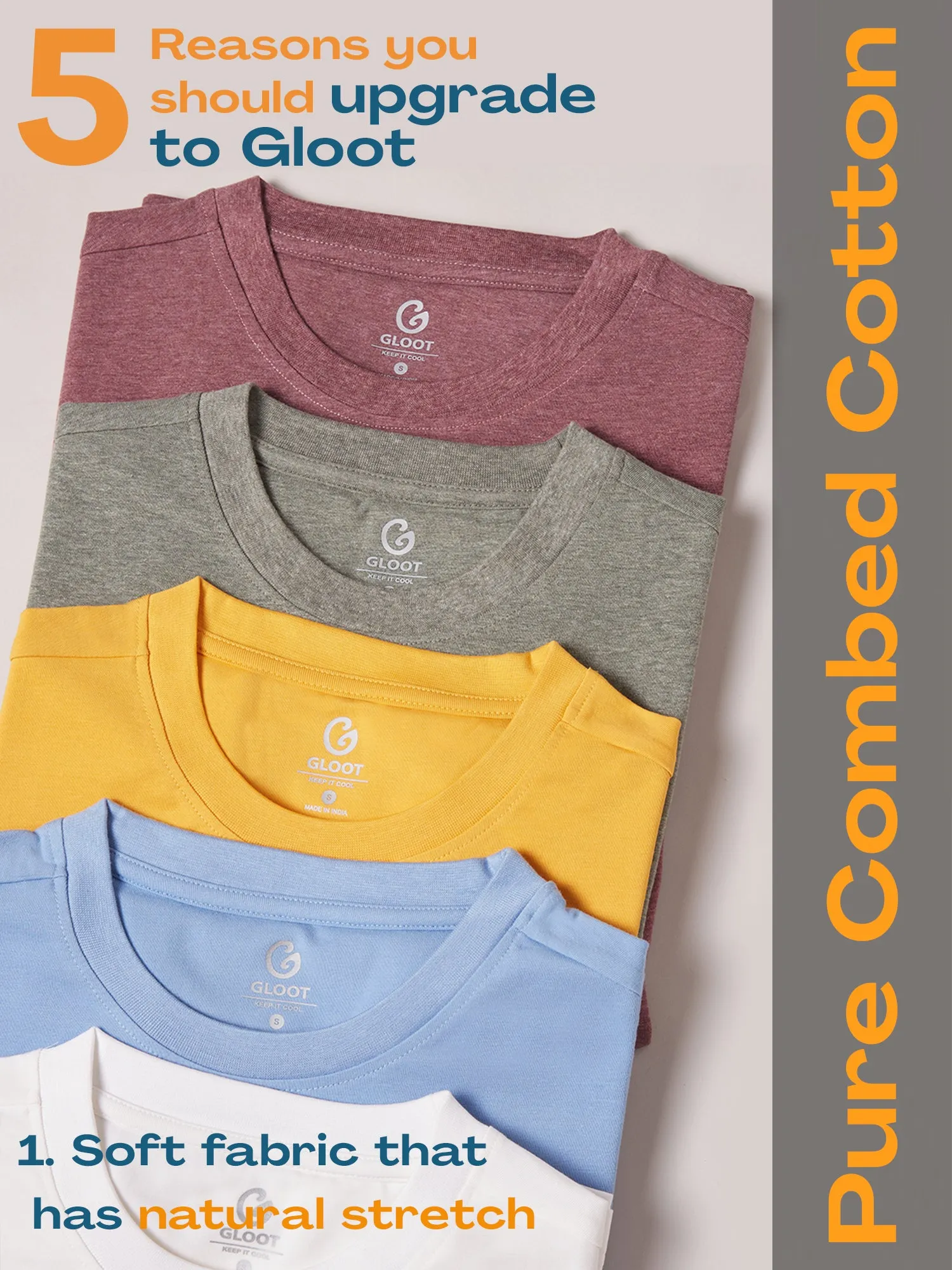 Anti Stain & Anti Odor Cotton Round Neck Tee - Powder Blue
