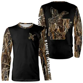 Arkansas Duck Hunting Waterfowl Camo Customize 3D Long Sleeve Shirts Personalized Hunting Gifts