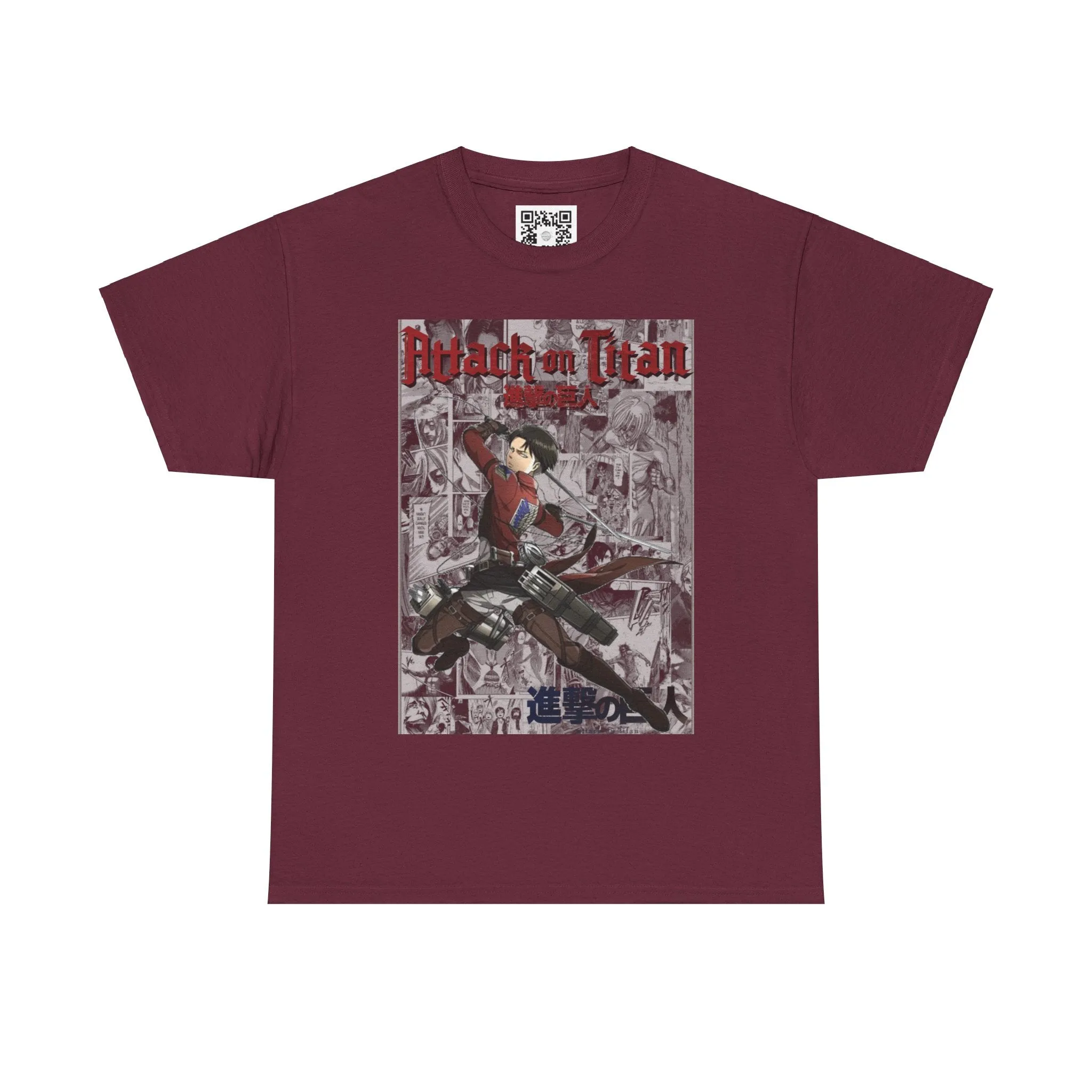 Attack on Titan Levi Anime Unisex Tee, Japanese Manga Graphic Cotton T-Shirt
