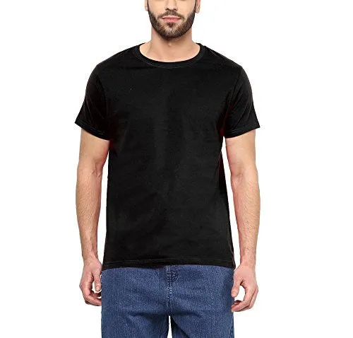 Aventura Outfitters Men's Round Neck Half Sleeve Multi Color Solid T-Shirts- Pack of 4 - L (AO11-L)