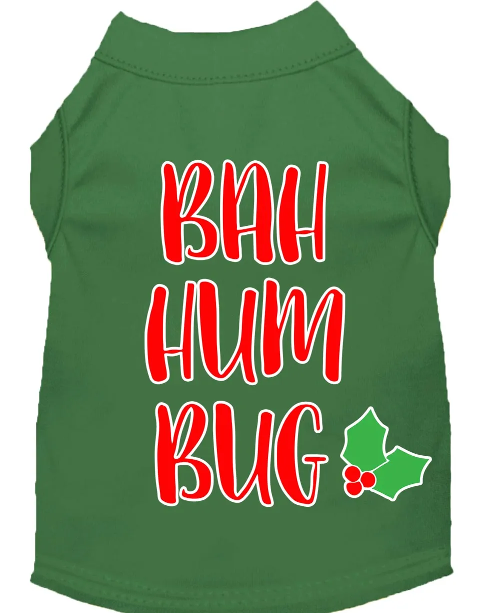 Bah Humbug Screen Print Dog Shirt Green Xxl