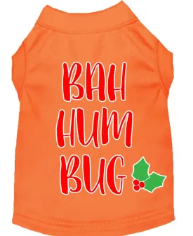 Bah Humbug Screen Print Dog Shirt Orange Sm