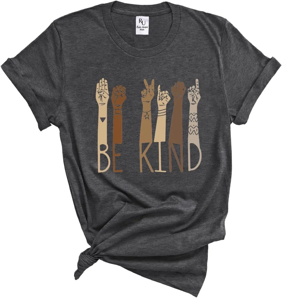 Be Kind Shirt - Graphic Tees with Positive Message, Inspirational Kindness & Love Shirts, Anti-Racism Tee
