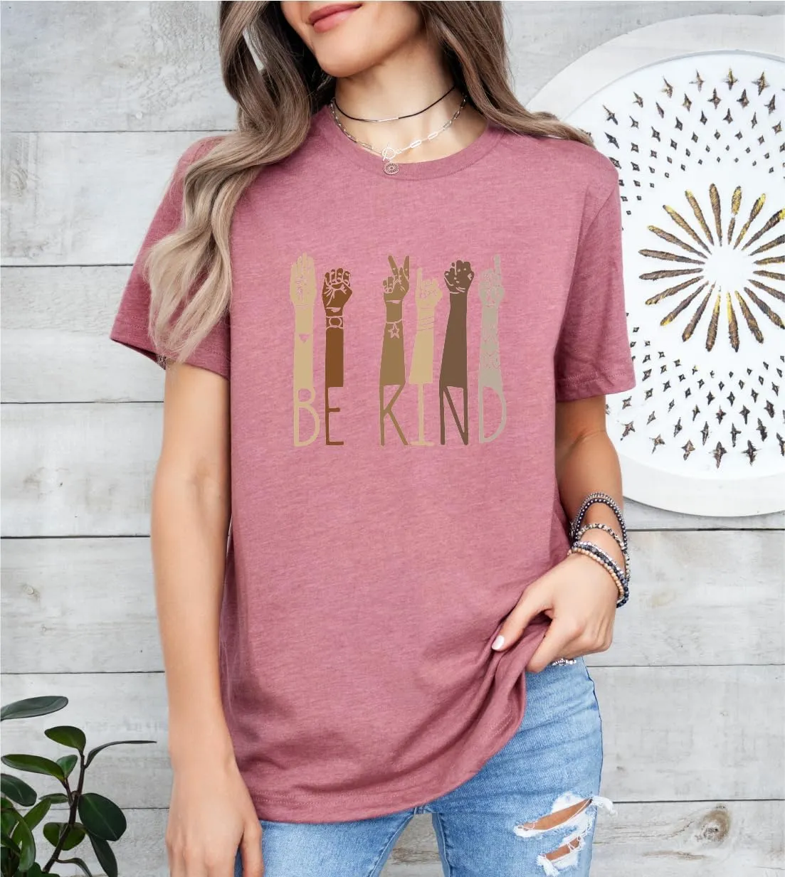 Be Kind Shirt - Graphic Tees with Positive Message, Inspirational Kindness & Love Shirts, Anti-Racism Tee