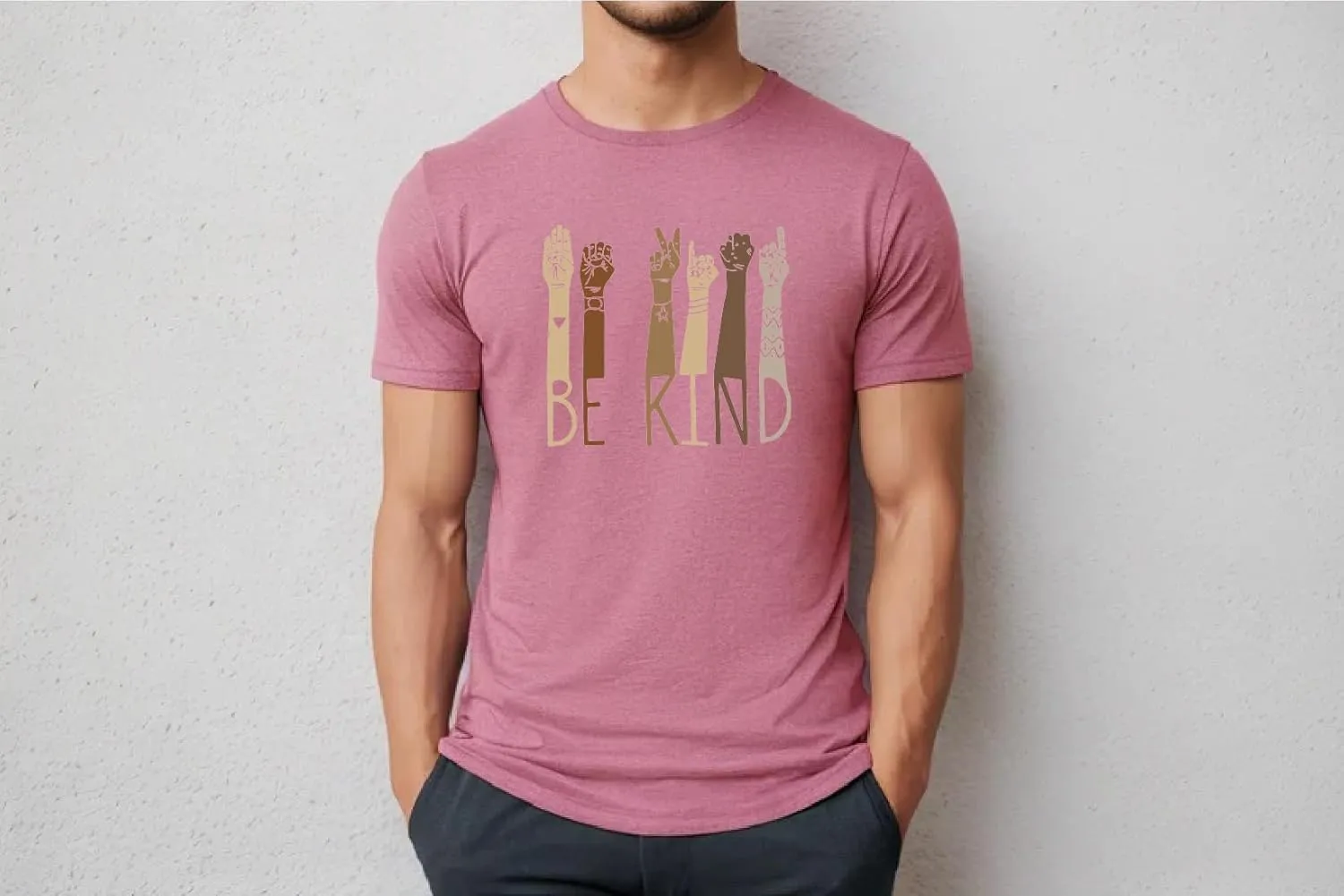 Be Kind Shirt - Graphic Tees with Positive Message, Inspirational Kindness & Love Shirts, Anti-Racism Tee