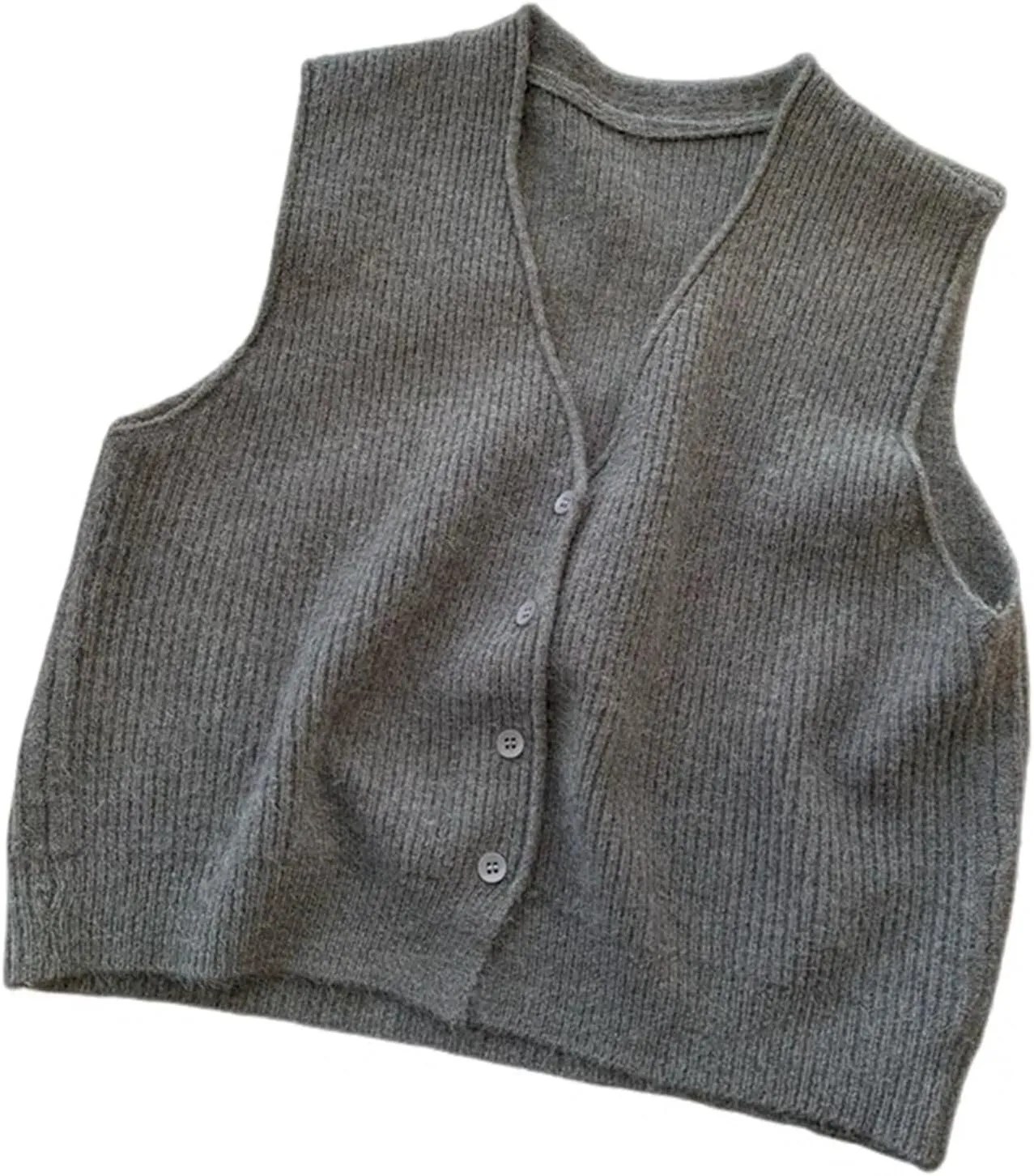 Beralst Women's Button Front V Neck Sleeveless Knit Sweater Vest