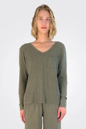 Billie Boyfriend Long Sleeve Tee - Forest Night