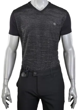 Black Midnight Shine V-neck Tee