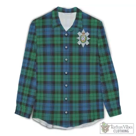 Black Watch Ancient Tartan Women's Casual Shirt with Family Crest