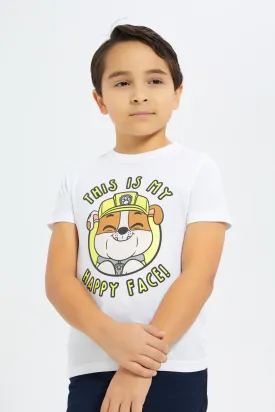 Boys White Paw Patrol Short Sleeve T-Shirt