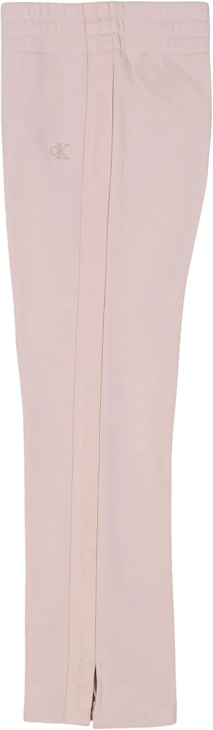 Calvin Klein Girls' Soft Fleece Logo Sweatpants, Comfortable Fit and Elastic Waistband