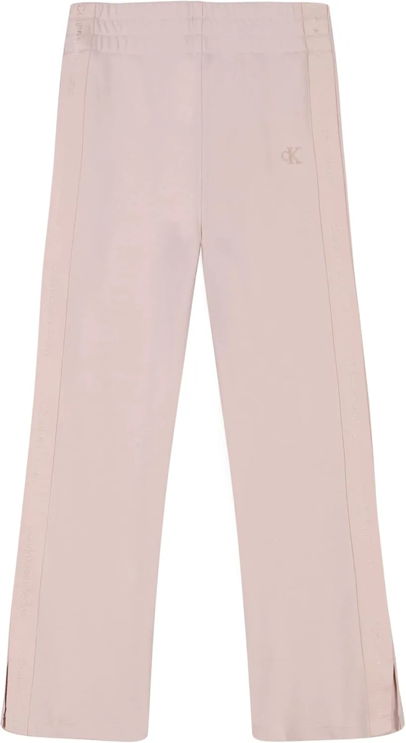 Calvin Klein Girls' Soft Fleece Logo Sweatpants, Comfortable Fit and Elastic Waistband