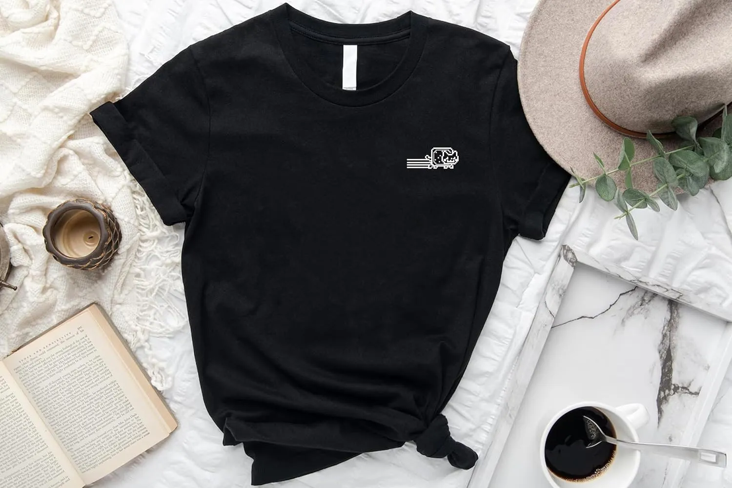 Cat Meme Graphic T-Shirt, Minimalist Design, Unisex