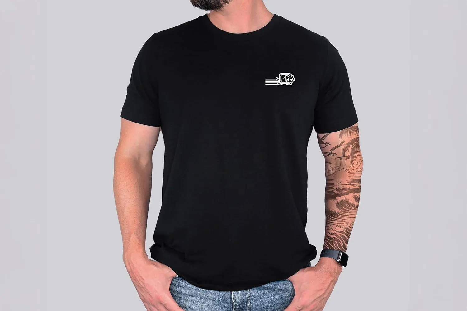 Cat Meme Graphic T-Shirt, Minimalist Design, Unisex