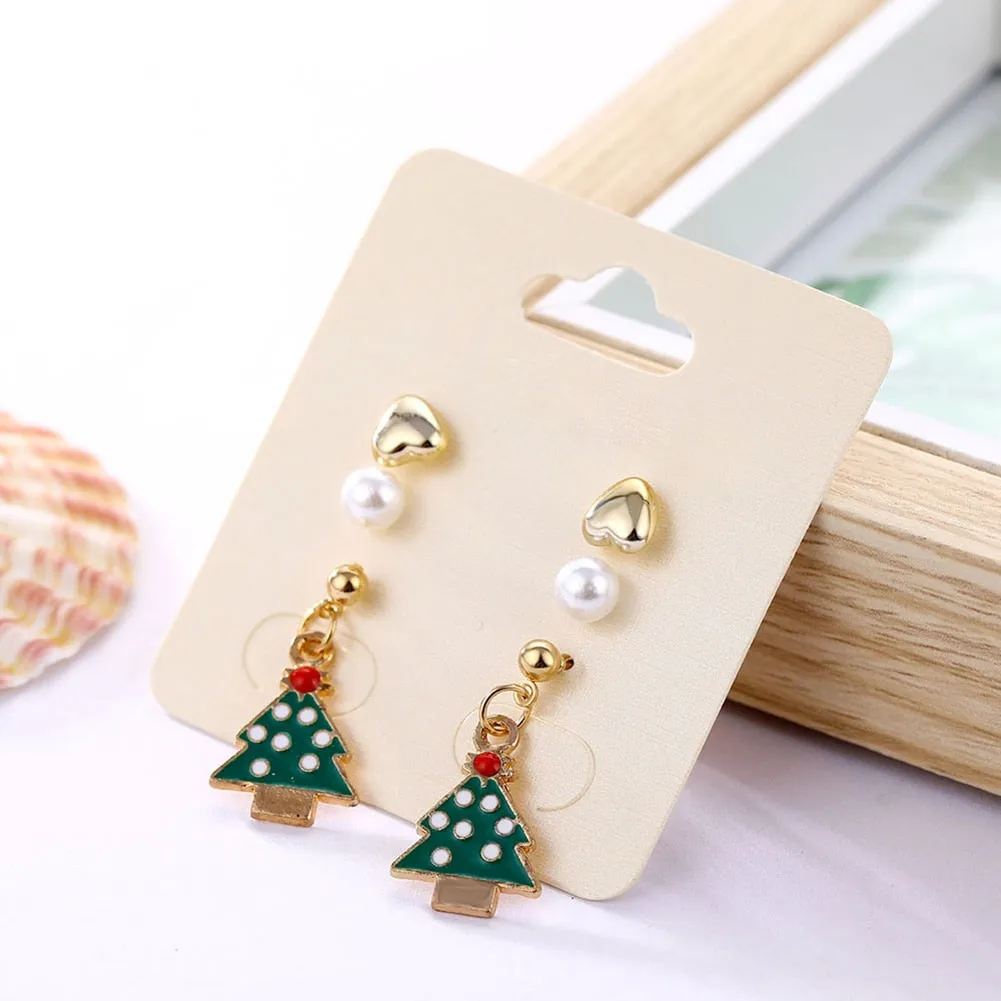 Cheerful Holiday Asymmetric Design Earrings
