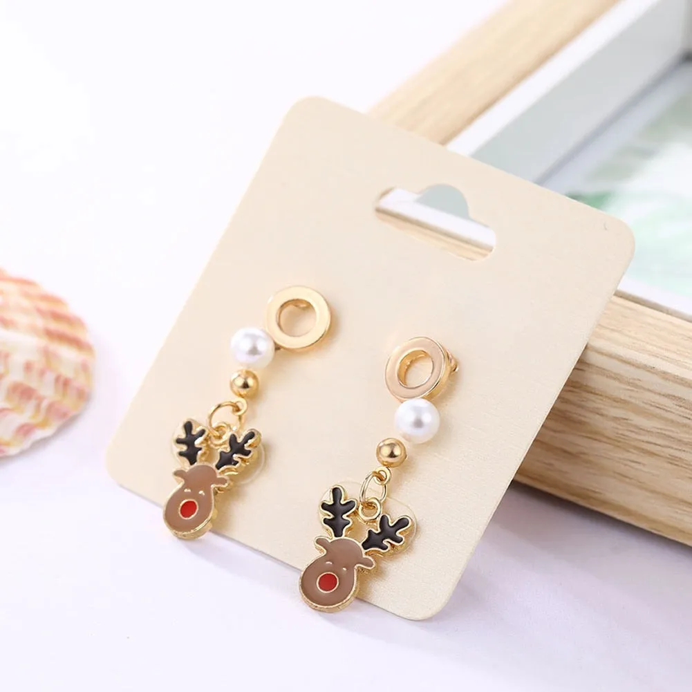 Cheerful Holiday Asymmetric Design Earrings