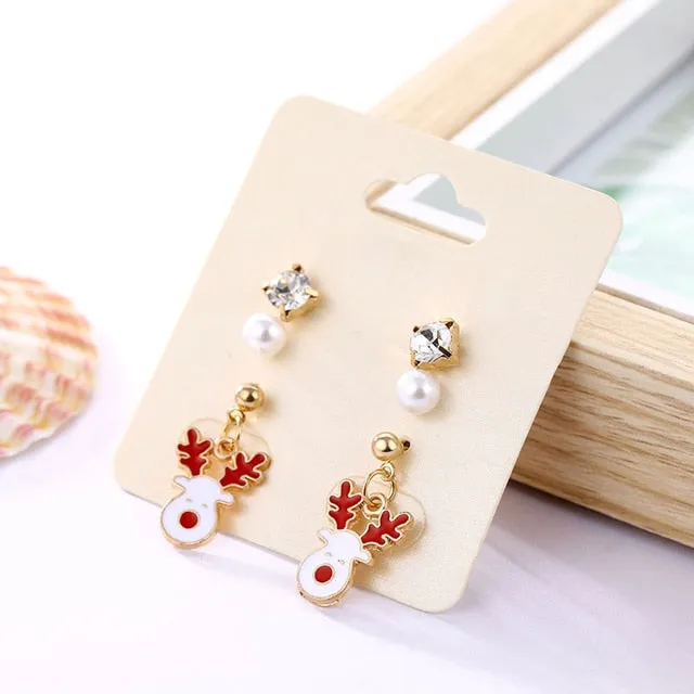 Cheerful Holiday Asymmetric Design Earrings