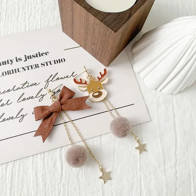 Cheerful Holiday Asymmetric Design Earrings