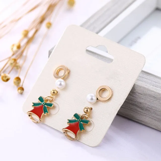 Cheerful Holiday Asymmetric Design Earrings