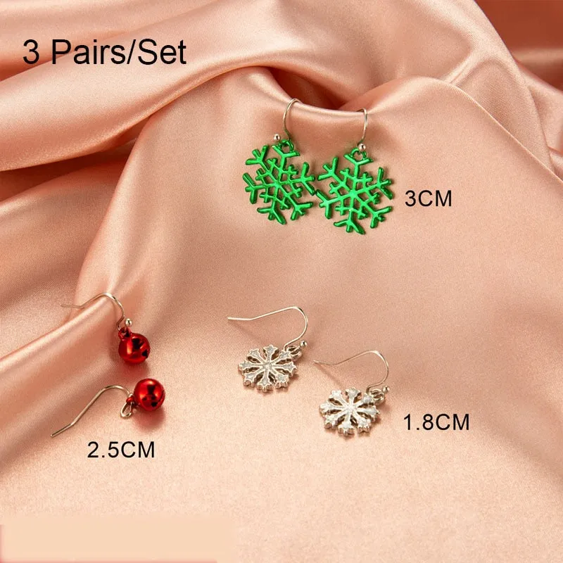 Cheerful Holiday Asymmetric Design Earrings