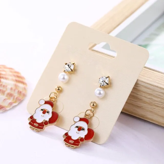 Cheerful Holiday Asymmetric Design Earrings