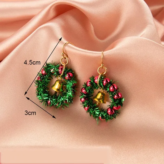 Cheerful Holiday Asymmetric Design Earrings