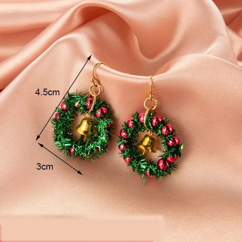 Cheerful Holiday Asymmetric Design Earrings