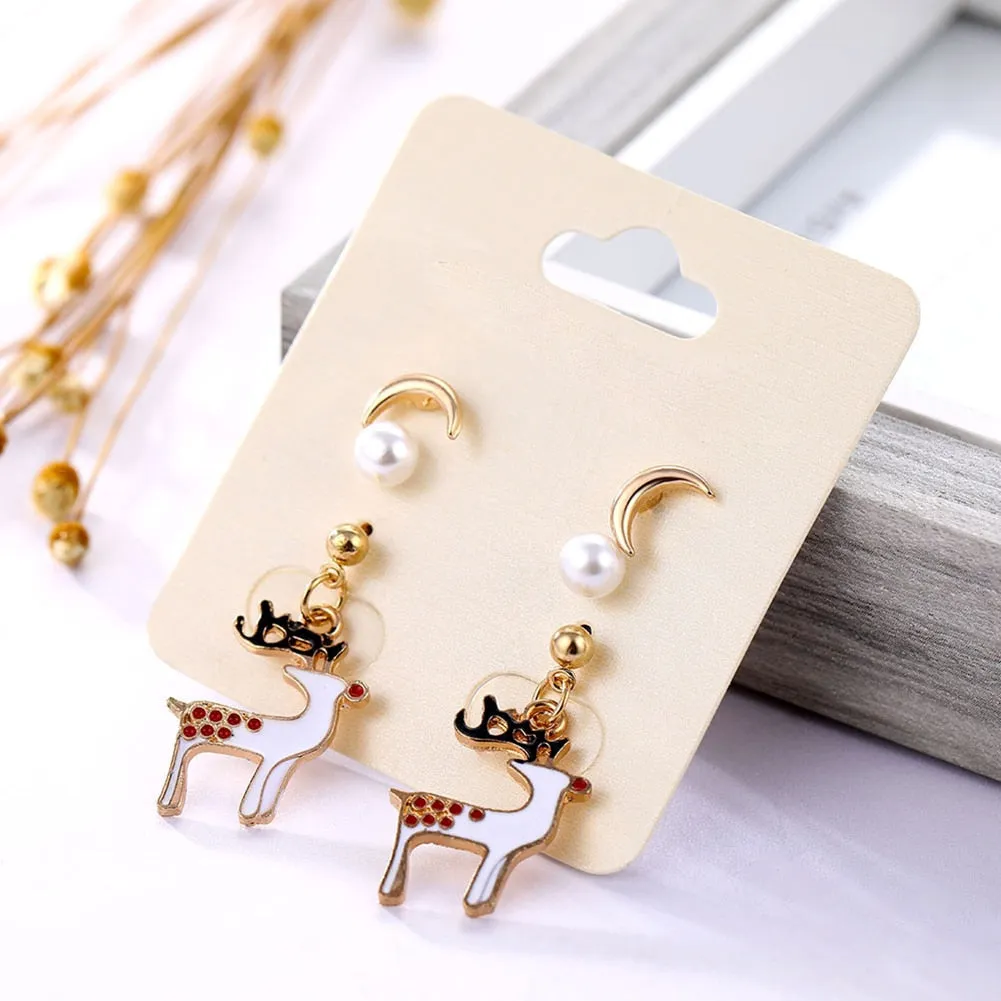 Cheerful Holiday Asymmetric Design Earrings