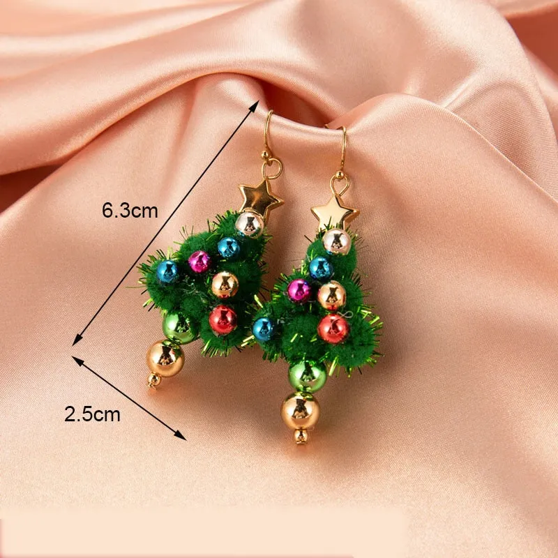 Cheerful Holiday Asymmetric Design Earrings