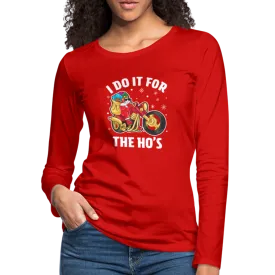 Christmas Biker Santa Women's Premium Long Sleeve T-Shirt