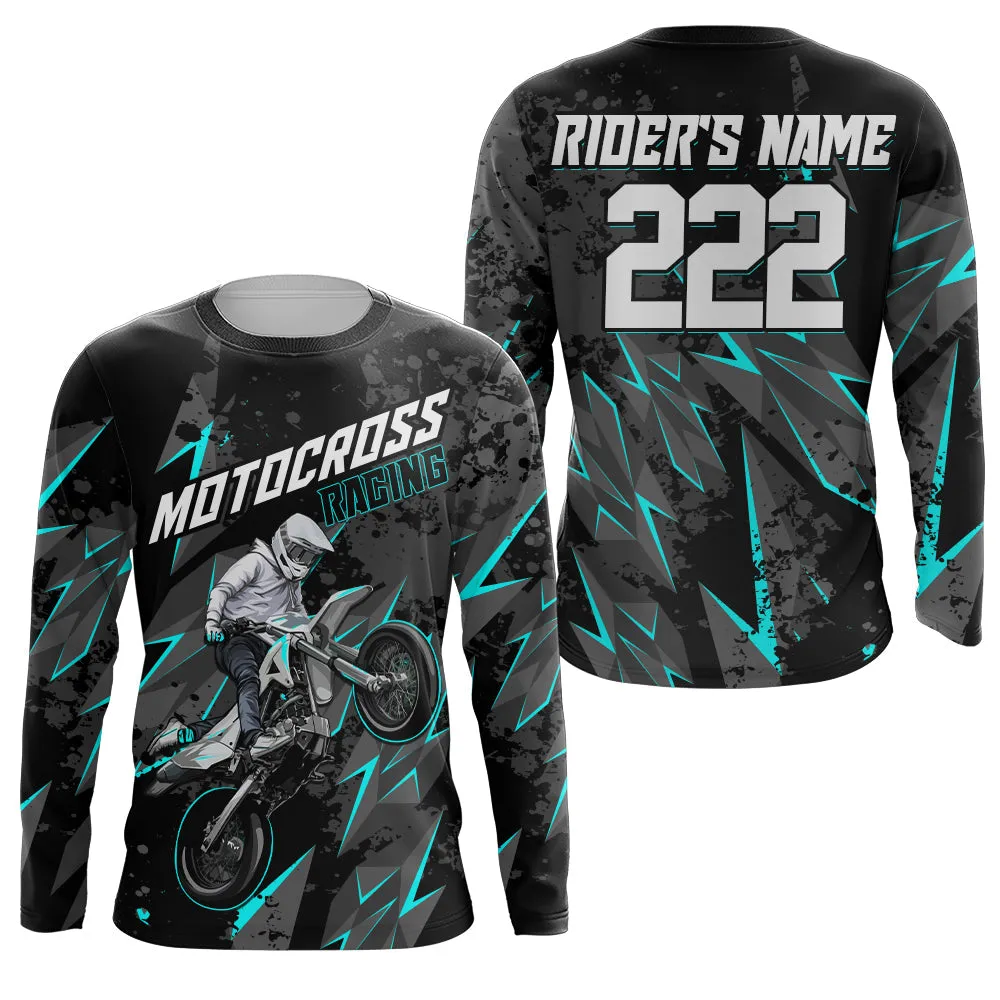 Custom Name Number Motocross Jersey Kid Men Women UPF30  Multicolor Dirt Bike Shirt MX Riding Off-Road Motorcycle