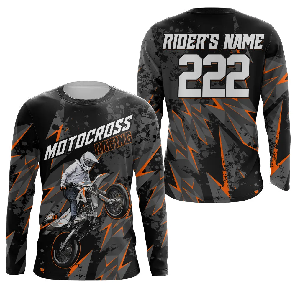 Custom Name Number Motocross Jersey Kid Men Women UPF30  Multicolor Dirt Bike Shirt MX Riding Off-Road Motorcycle