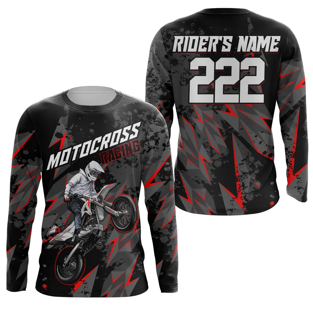 Custom Name Number Motocross Jersey Kid Men Women UPF30  Multicolor Dirt Bike Shirt MX Riding Off-Road Motorcycle