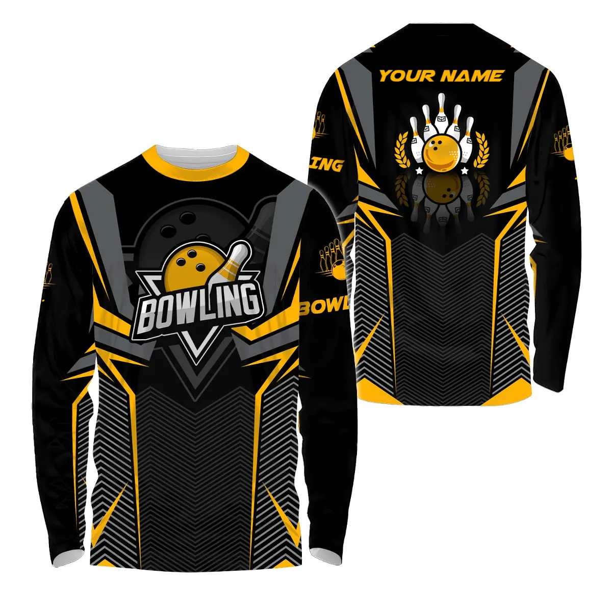 Custom Name Race Bowling Bowling 3D Long Sleeve Shirt, Christmas Gift for Bowling Lovers