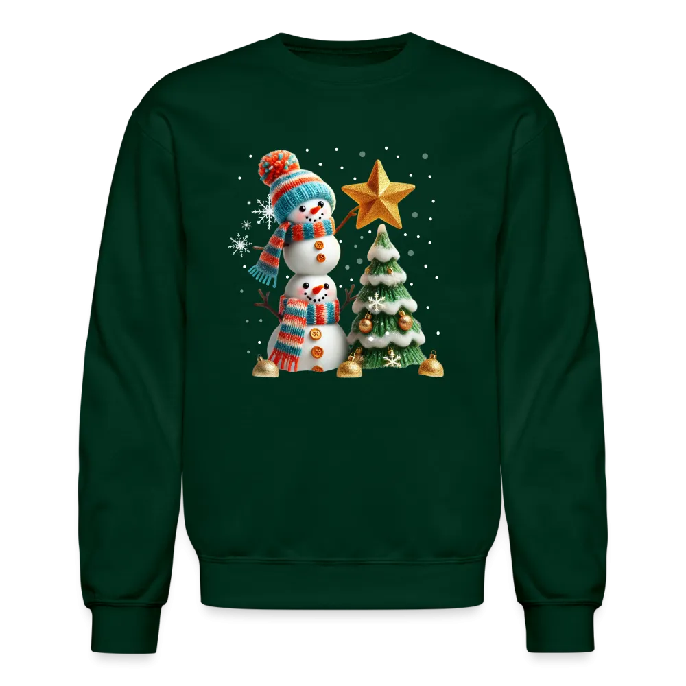 Cute Christmas Funny Snowman Decorating Tree Sweatshirt