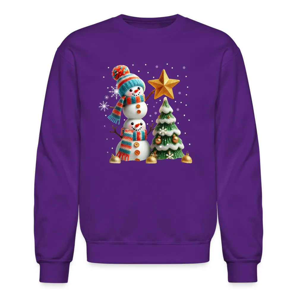 Cute Christmas Funny Snowman Decorating Tree Sweatshirt
